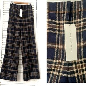 Veronica Beard wool blend Tuli check trousers Pants NWT